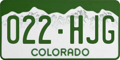 CO license plate 022HJG
