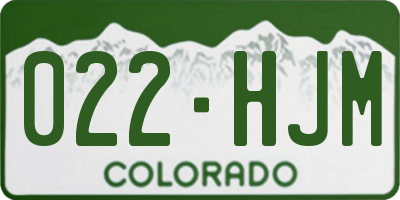 CO license plate 022HJM