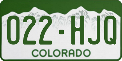 CO license plate 022HJQ
