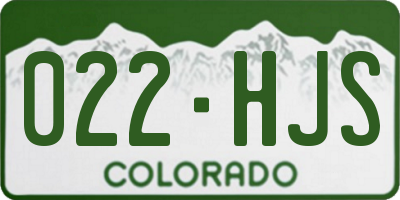 CO license plate 022HJS