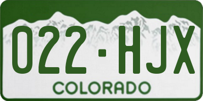 CO license plate 022HJX