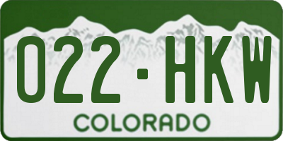 CO license plate 022HKW