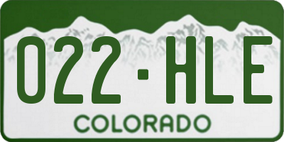 CO license plate 022HLE
