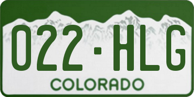 CO license plate 022HLG
