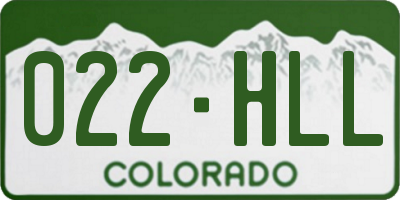 CO license plate 022HLL