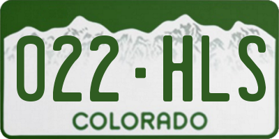 CO license plate 022HLS