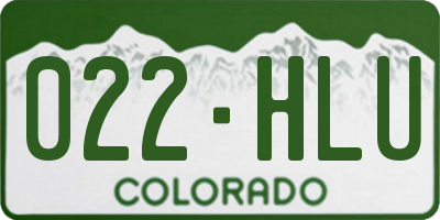 CO license plate 022HLU