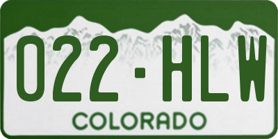 CO license plate 022HLW