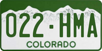 CO license plate 022HMA