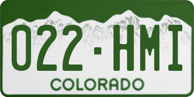 CO license plate 022HMI