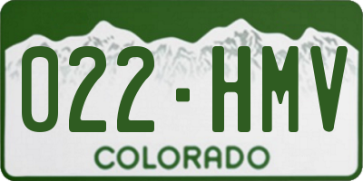 CO license plate 022HMV