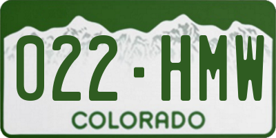 CO license plate 022HMW