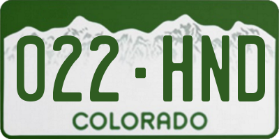CO license plate 022HND