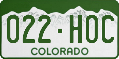 CO license plate 022HOC