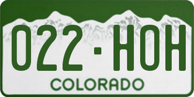 CO license plate 022HOH