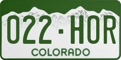 CO license plate 022HOR