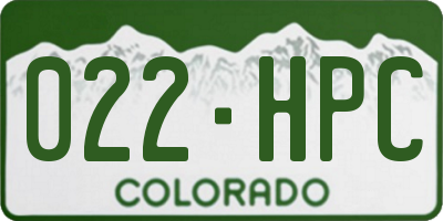 CO license plate 022HPC