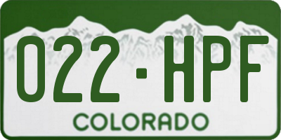 CO license plate 022HPF