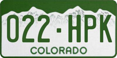 CO license plate 022HPK