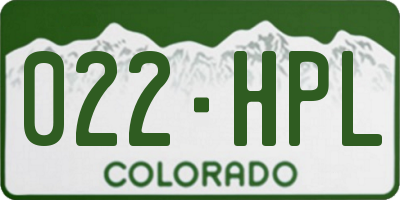 CO license plate 022HPL