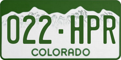 CO license plate 022HPR