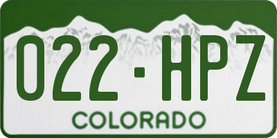 CO license plate 022HPZ