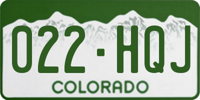CO license plate 022HQJ