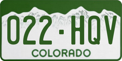 CO license plate 022HQV