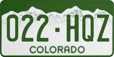 CO license plate 022HQZ