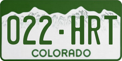 CO license plate 022HRT