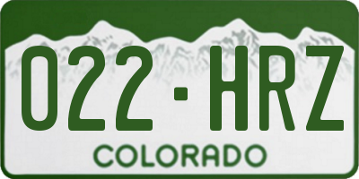 CO license plate 022HRZ