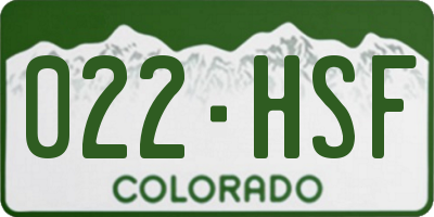 CO license plate 022HSF