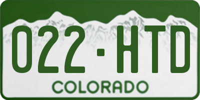 CO license plate 022HTD