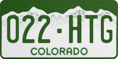 CO license plate 022HTG