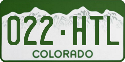 CO license plate 022HTL