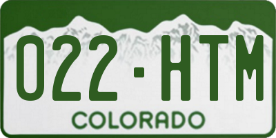 CO license plate 022HTM