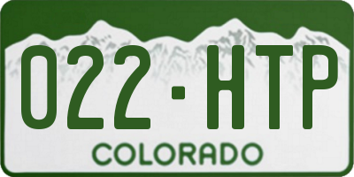 CO license plate 022HTP