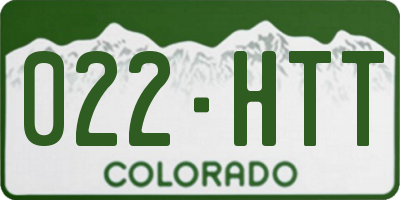 CO license plate 022HTT