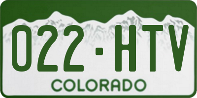 CO license plate 022HTV