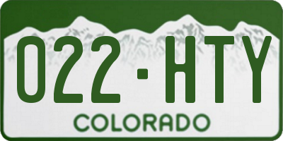 CO license plate 022HTY