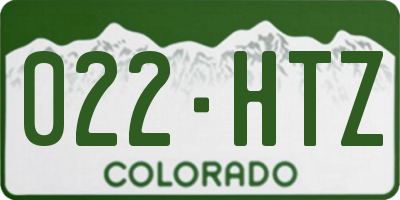 CO license plate 022HTZ