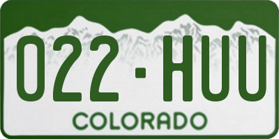 CO license plate 022HUU