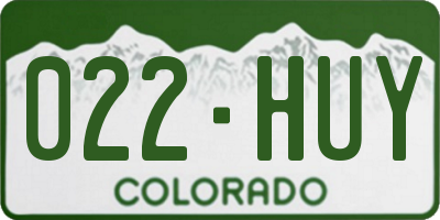 CO license plate 022HUY