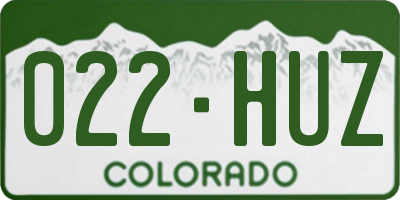 CO license plate 022HUZ