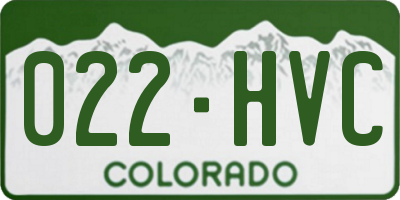 CO license plate 022HVC