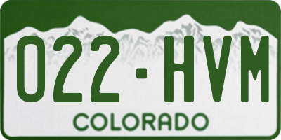 CO license plate 022HVM