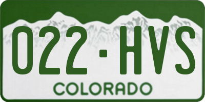 CO license plate 022HVS