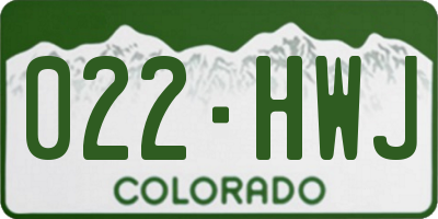 CO license plate 022HWJ