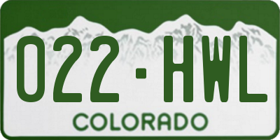 CO license plate 022HWL