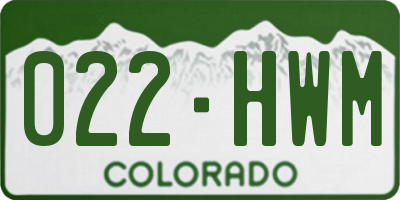 CO license plate 022HWM